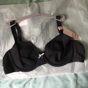 Lane Bryant/Cacique 40C black cotton demi bra